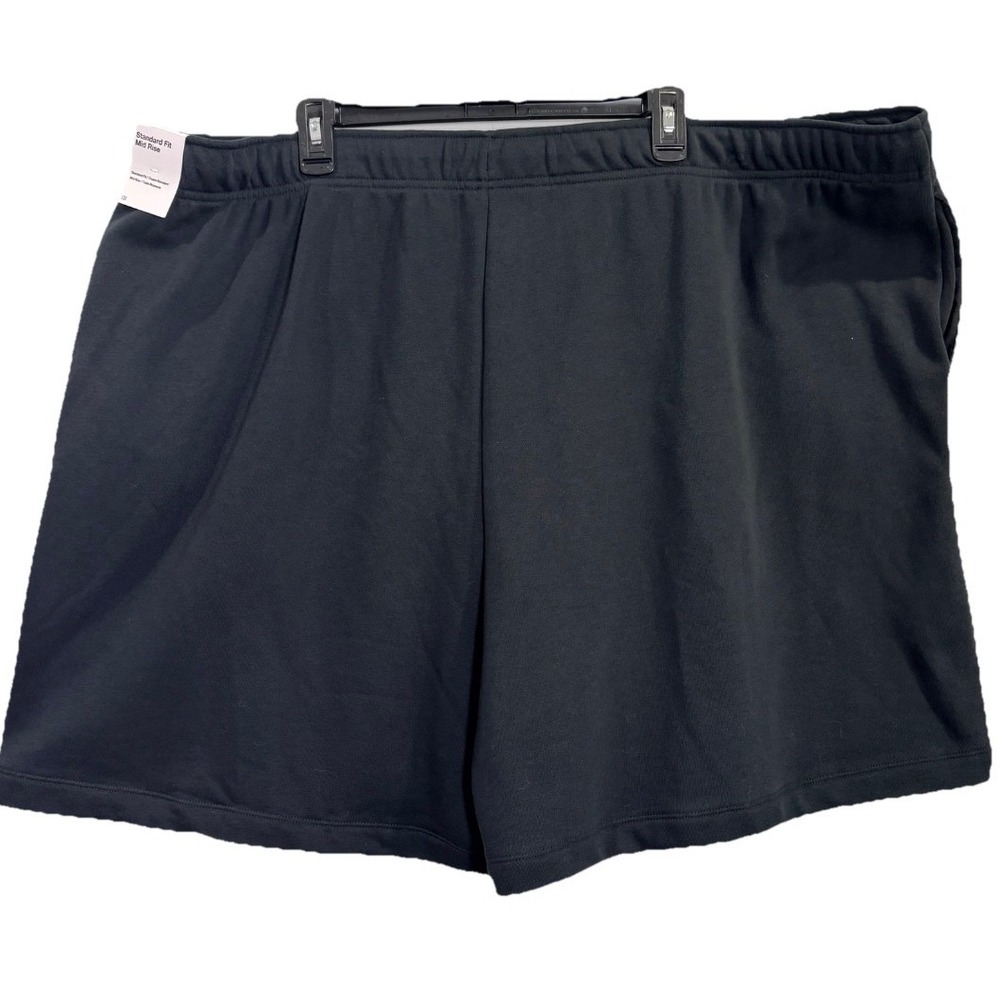 Nike Fleece Shorts Womens 4X Black Mid Rise Standard Fit Embroidered Logo - Picture 2 of 5